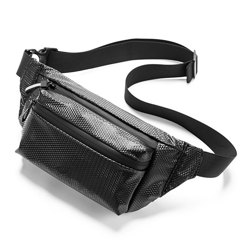 Waterproof Man Waist Bag Chest Pack Outdoor Fitness Crossbody Bag Casual Travel Male Bum Belt Bag Bolsos 2022: Grid black