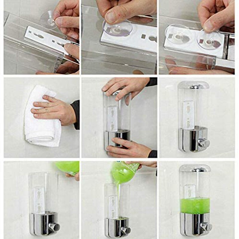 500ML Wall Mount Liquid Soap Dispenser Hand Wash Wall-Mount Manual Soap Dispensers Shampoo Container Bathroom Bottle Accessories