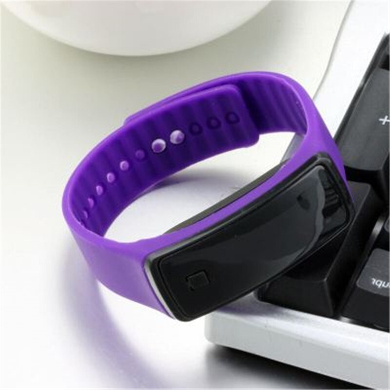Reloj Led de silicona para niños y mujeres, reloj Digital electrónico para niños, pulsera de muñeca para niños y niñas, Kol Saati: purple