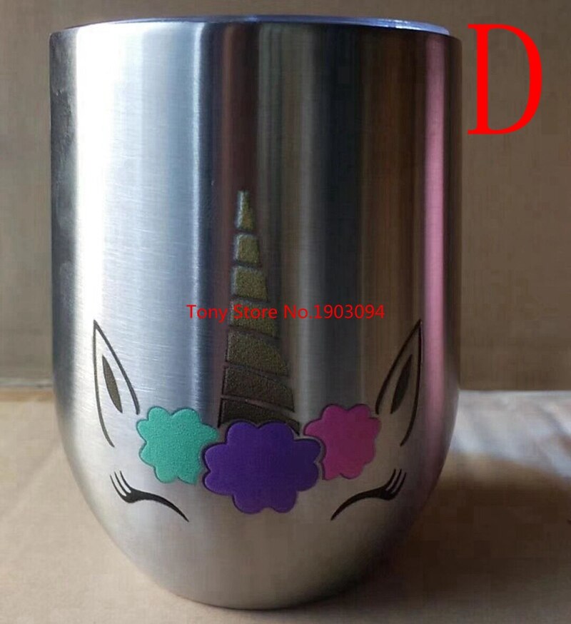9oz 304 acier inoxydable licorne coquetier licorne tasses licorne tasses garder garder froid avec couvercles: D