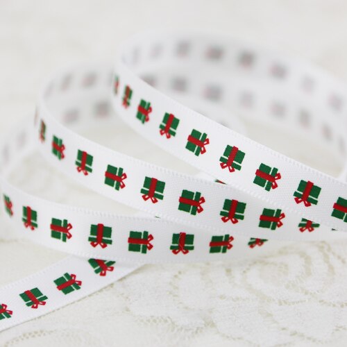 Rubans en Satin -grain 10mm, 2 mètres/lot, pour décoration de la saint-valentin, noël, pour emballage: Green Gift Box