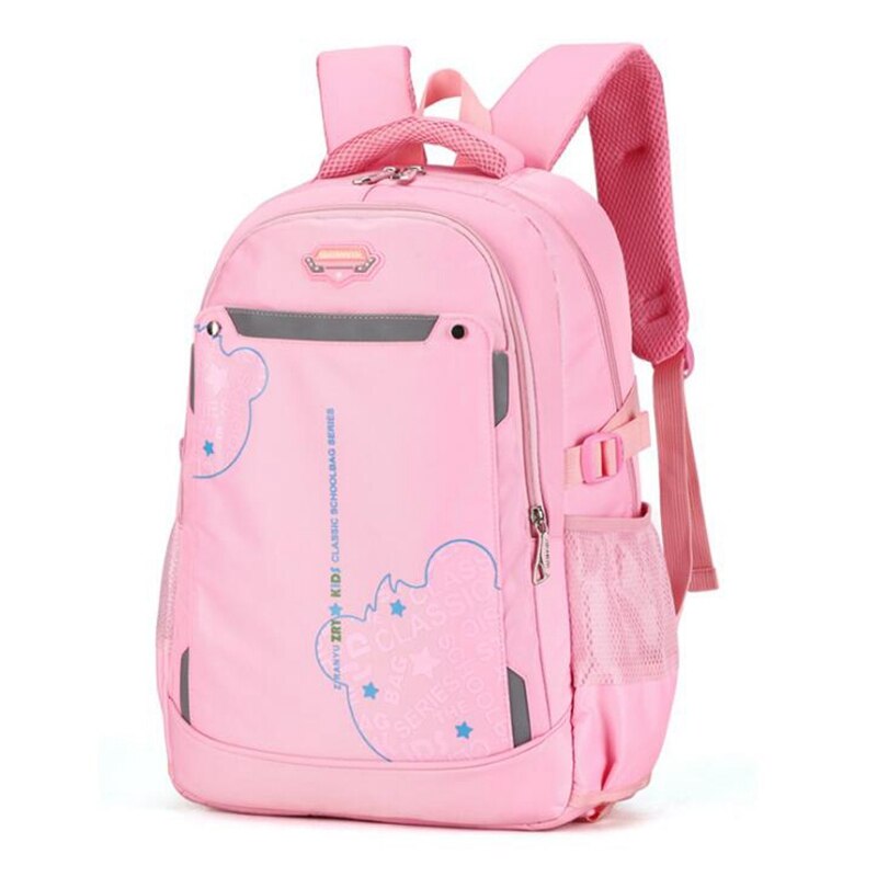Reflecterende strip cartoon print rugzak schooltas waterdichte lichtgewicht schoolrugzak jongens schooltassen: Roze schooltas