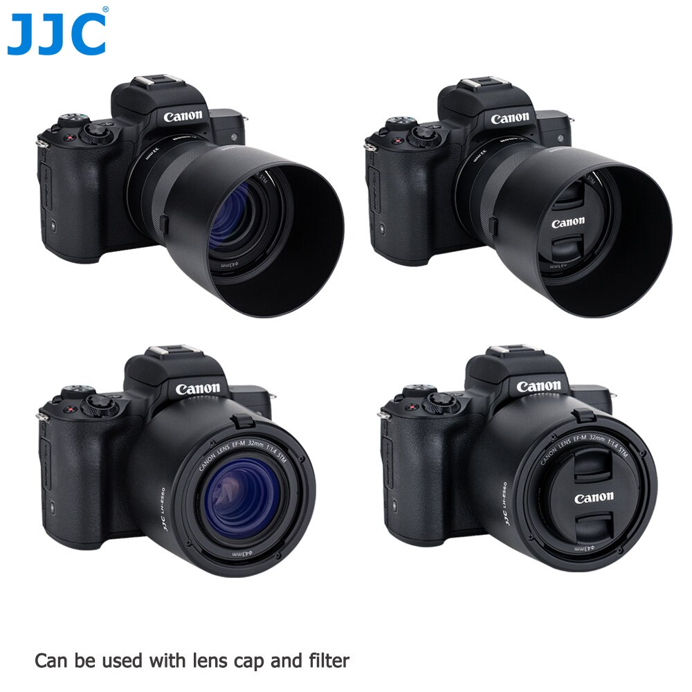 Jjc modlysblænde skærm til canon ef -m 32mm f /1.4 stm objektiv på canon eos  m200 m100 m50 m10 m6 mark ii  m5 m3 m50 mark ii erstat es -60