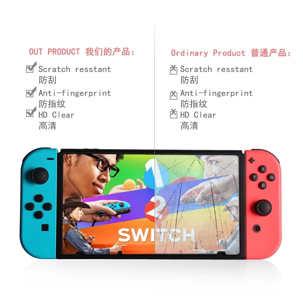 For Nintendo Switch Game Glass Screen Saver Tempered Glass Screen Protector Ultra High Definition Screen Cover