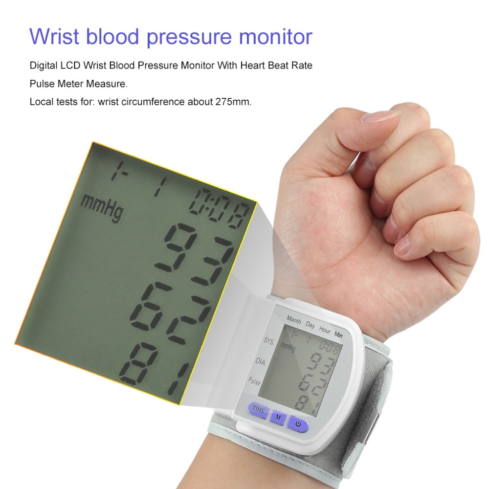 Digitale Lcd Automatische Pols Bloeddrukmeter Huishouden Monitor Heart Beat Meter Pulse Meter Gezondheid Pulse Maatregel Gezondheidszorg