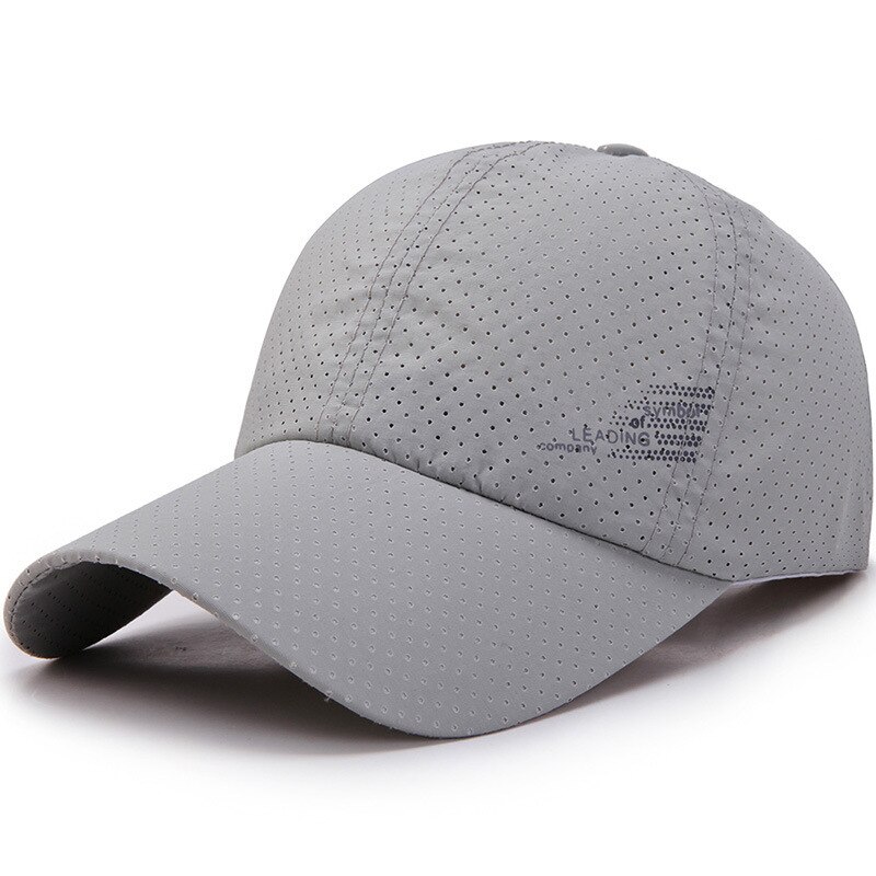 Baseball Hat Men Women Summer Baseball Cap Quick Drying Hats Unisex Breathable Sport Pure Color Snapback Hat Bone: Gray