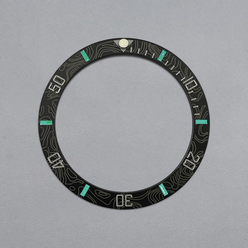 38mmx30.6mm Carbon Fiber Curved Ceramic Bezel Insert Fits SKX007 SKX009 SUB Watch Case NH35 NH36 Movement Watch Cases Ring Parts: Rose Gold