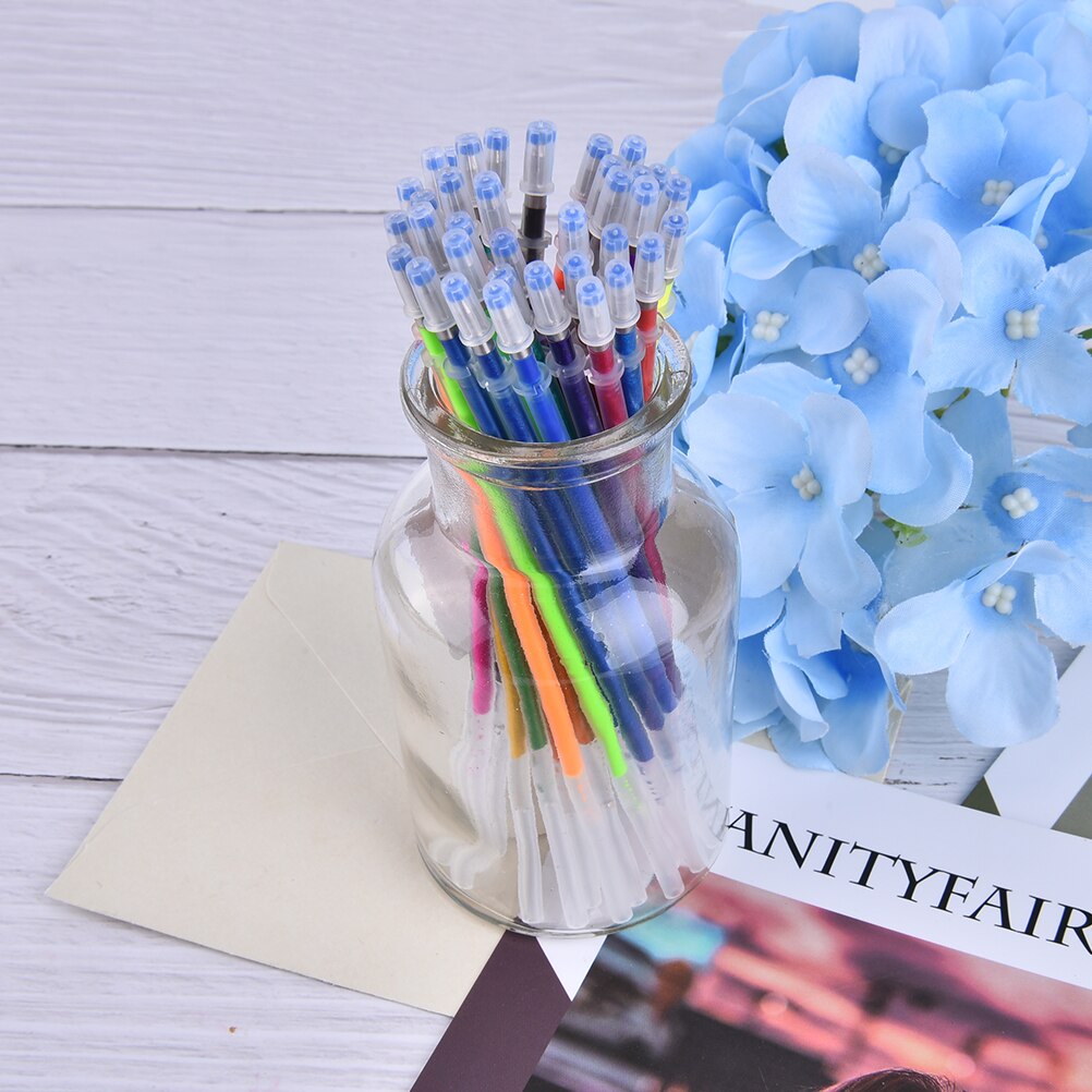 36Pcs 36Colors A SET Flash Gel Pen Highlighter Refill Color Full Shinning Refills Painting Pen Refills School Student