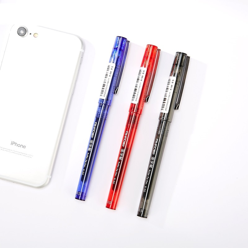 3pcs Transparent Roller Ball Tip Pen 0.5mm Ballpoint Pens for Writing Signature Stationery Office Tools School Supplies A6657