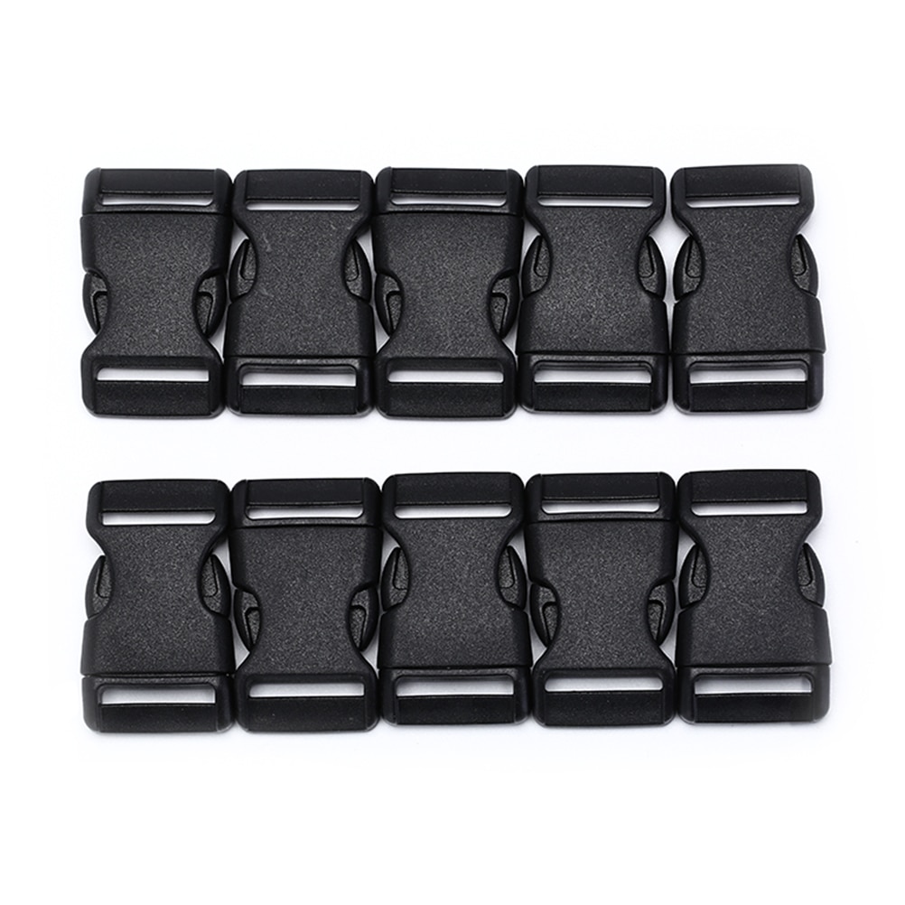 10pcs/lot Plastic Molle Tatical Backpack Belt Bag Parts Strap Webbing 25mm Hardware Dual Adjustable Side Release Buckles