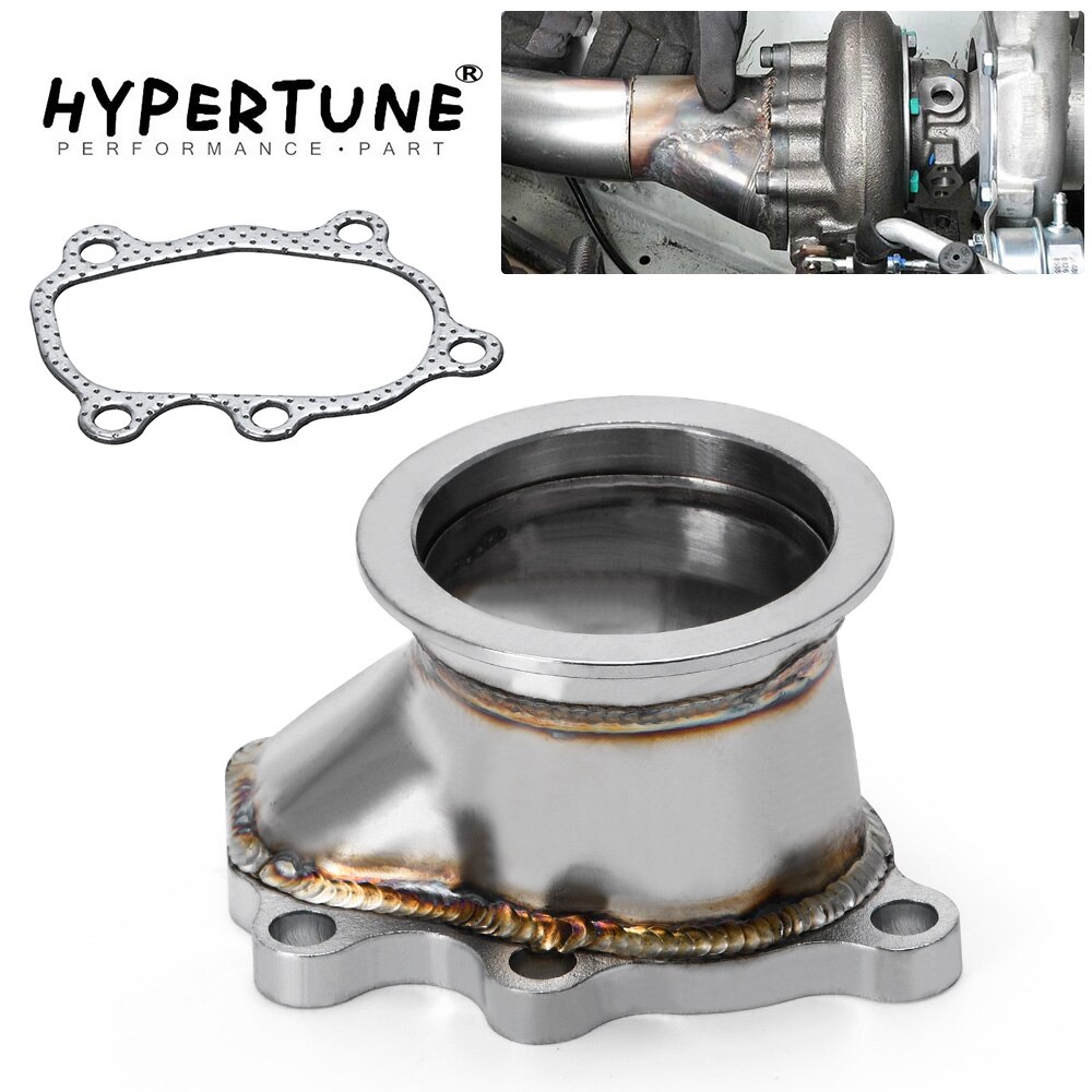 Hypertune-Rvs Adapter Voor T25 T28 GT25 GT28 2.5 &quot;63Mm V-Band Klem Flens Turbo down Pipe Adapter HT4833