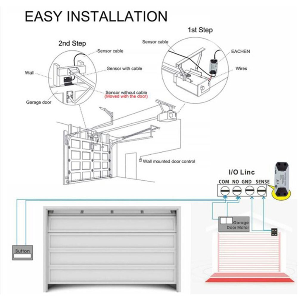Wifi Garage Door Controller Intelligent Time Control One-key Control Voice Remote Control Garage Door Controller No Hub Require
