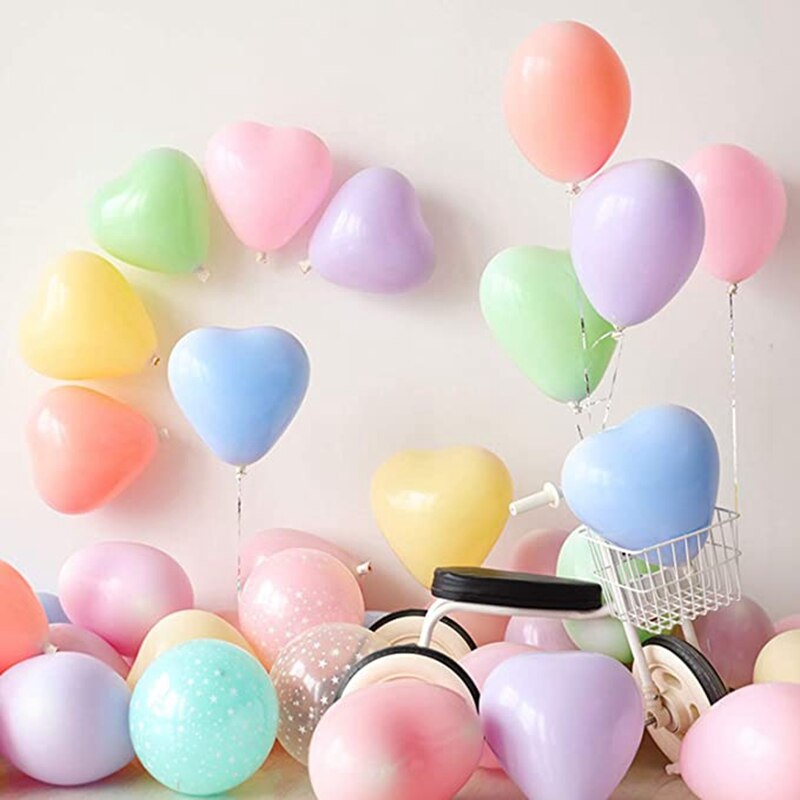 Heart Balloons Mixed Kit,Latex Balloons 50 Pack Build Balloon Arch Decoration for Party or Celebrate with Party Supplies