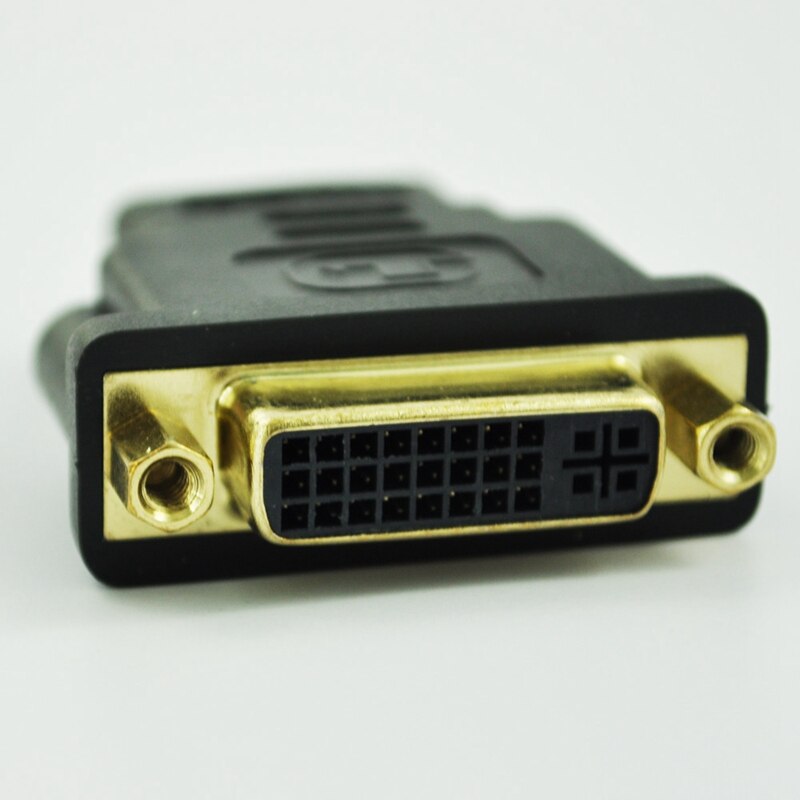 Black Dual Link DVI-I Female to HDMI Male Plug Converter Adapter