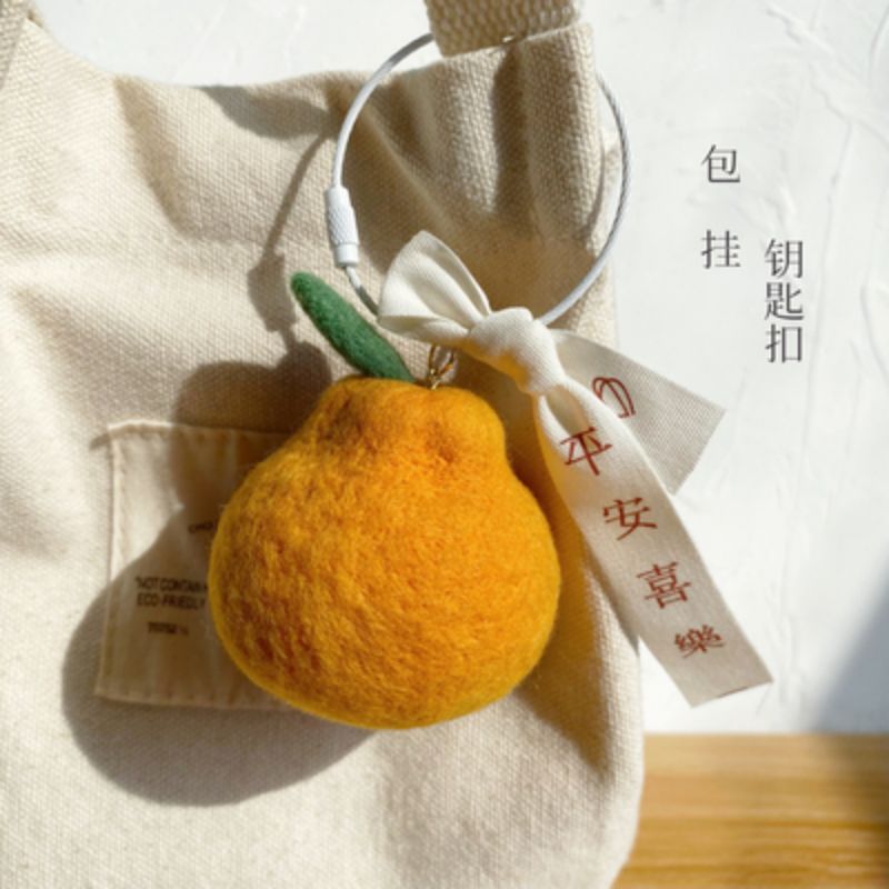 Kit de agujas hechas a mano personalizadas de YOMICO Fruit, juguete de fieltro de aguja de lana, Kit de Material de muñeca, accesorio de Decoración,: Baba orange