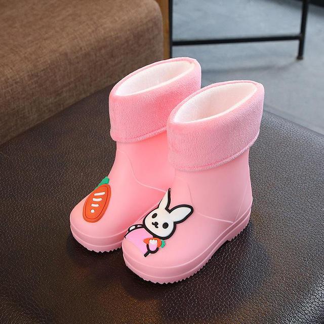 Kinderen Regenlaarzen Pvc Waterdichte Kids Peuter Schoenen Candy Kleur Antislip Water Schoenen Jongens Meisjes Baby Rubber Laarzen 020: Roze / 11