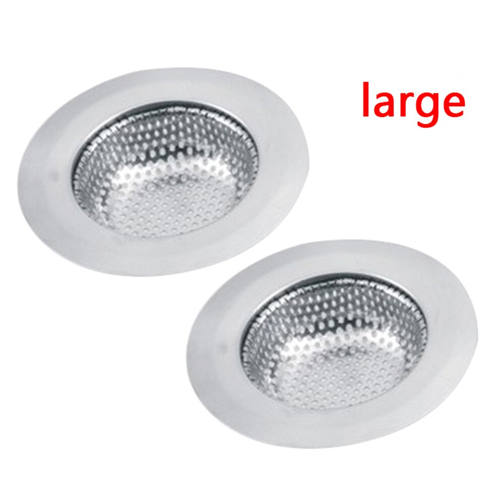 2 Stuks Rvs Keukenapparatuur Riool Handig Filter Vergiet Spoelbak Afdruiprek Riool Keuken Theepot Voorkomen Stopper: large