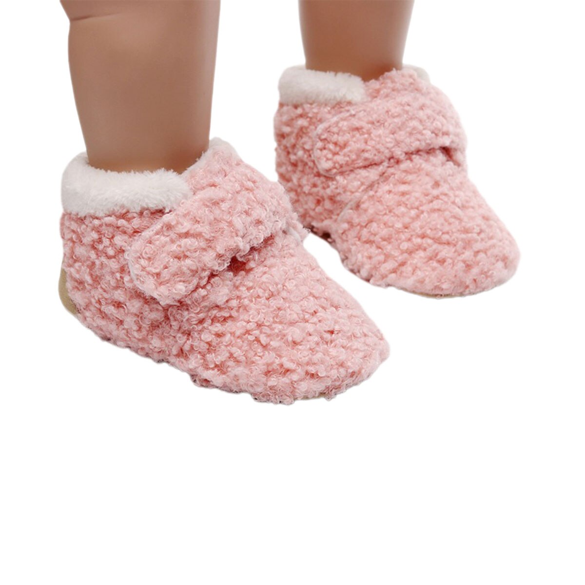 Lille baby fleece hjemmesko bløde vinter varme støvletter tremmeseng simple bekvemmelighed sko spædbarn anti-skrid prewalker