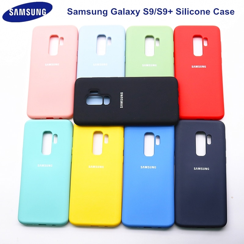 Funda de silicona líquida Original para Samsung Galaxy S9/S9 Plus, cubierta trasera de silicona blanda oficial para Samsung Galaxy S9/S9 Plus