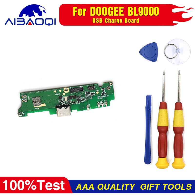 Original Touch Screen LCD Display For Doogee BL9000 Digitizer Assembly With Frame Replacement Parts+Disassemble Tool: USB Charge Board