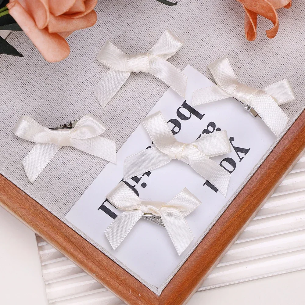 5-24 Uds Y2k niñas arcos Mini pinzas para el cabello horquilla de Metal pasador hecho a mano cinta arco flequillo Clip accesorios para el cabello de: XL / Oro