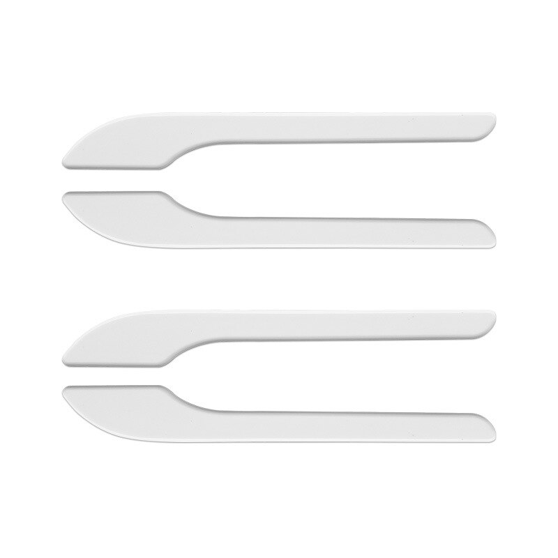 Juego de 4 unids/set para molduras de manija de puerta de coche Tesla modelo 3, pegatinas decorativas, modelo Y Kit de cubierta de manija de modificación de plástico ABS, Protector: bright white