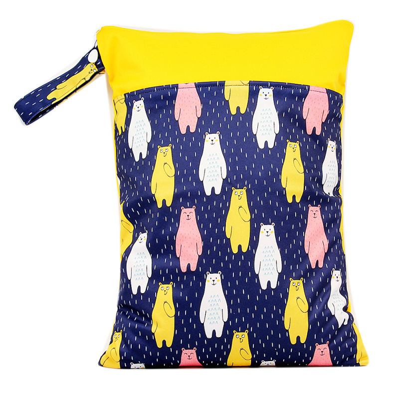 Baby Tuch Windel Windel Tasche Wiederverwendbare Mit Zwei Reißverschluss Taschen Wasserdichte Windel Lagerung Tasche Baby Wagen Hängen Tasche