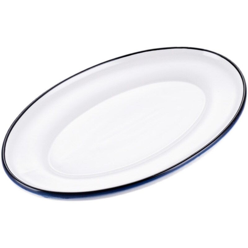 Fish Plate Oval Ceramic Plate Restaurant High Temperature Steamed Fish Plate (large Quantity and Price Can Be Negotiated)