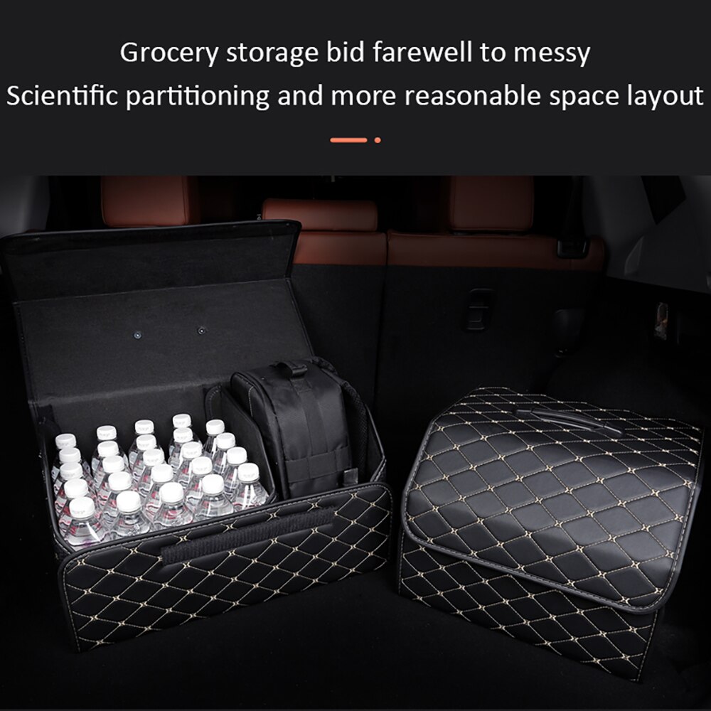 Auto Opbergtas Pu Lederen Kofferbak Organizer Box Opbergtas Vouwen Vouwen Kofferbak Opbergen Opruimen Voor Auto Suv