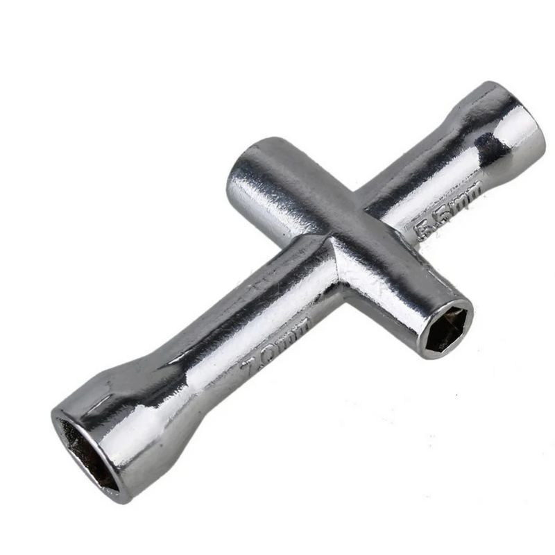 Hexagonal Cross Wrench for 4mm/5mm/5.5mm/7mm Screws and Nuts Mini Cross Wrench Sleeve Tire Removal Tool Maintenance Tool