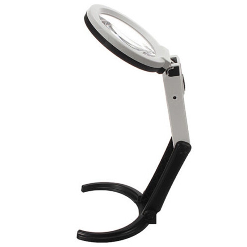 12 LED Verlichting Bureau Vouwen Handheld Tafellamp Met LED Verlichting 1.8X 5X Bench Vergrootglas Vergrootglas EU Power Charger