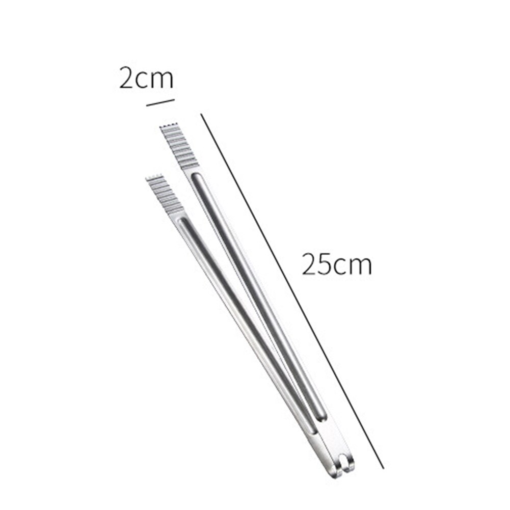 Portable Food Tongs Stainless Steel Tongs Kitchen BBQ Meat Salad Bread Cooking Tongs Food Clip Barbecue Clip Tongs Kitchen Tools: 10Inch