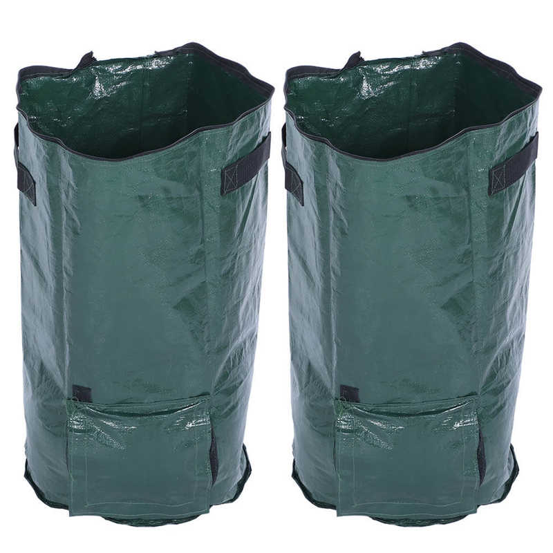 2Pcs 15 Gallons Home Yard Planting Rubbish Bag Reusable Garden Lawn Patio Leaf Waste Bags Laundry Container Garden Supplies