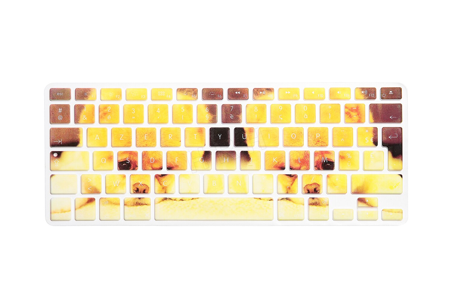 HRH EU/UK Waterproof Rainbow French AZERTY Dustproof Silicone Keyboard Cover Skin Protector for Macbook Air Pro Retina 13"15"17": Beige