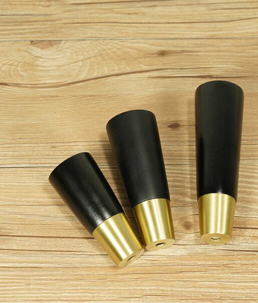 4pcs/lot Oak Wood Reliable Furniture Leg with Iron Plate Copper cover Foot Sofa TV Stand Legs Table Cupboard Feet B547