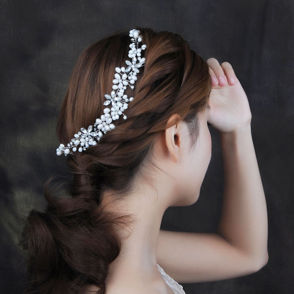 Peineta nupcial, horquilla de cristal, accesorios para el cabello de boda, Flor del pelo de perla, horquillas de diamante para el pelo de novia, pieza para el pelo de boda