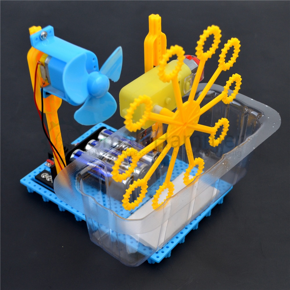 Diy handgemaakte bubble machine student creatieve wetenschap experiment speelgoed