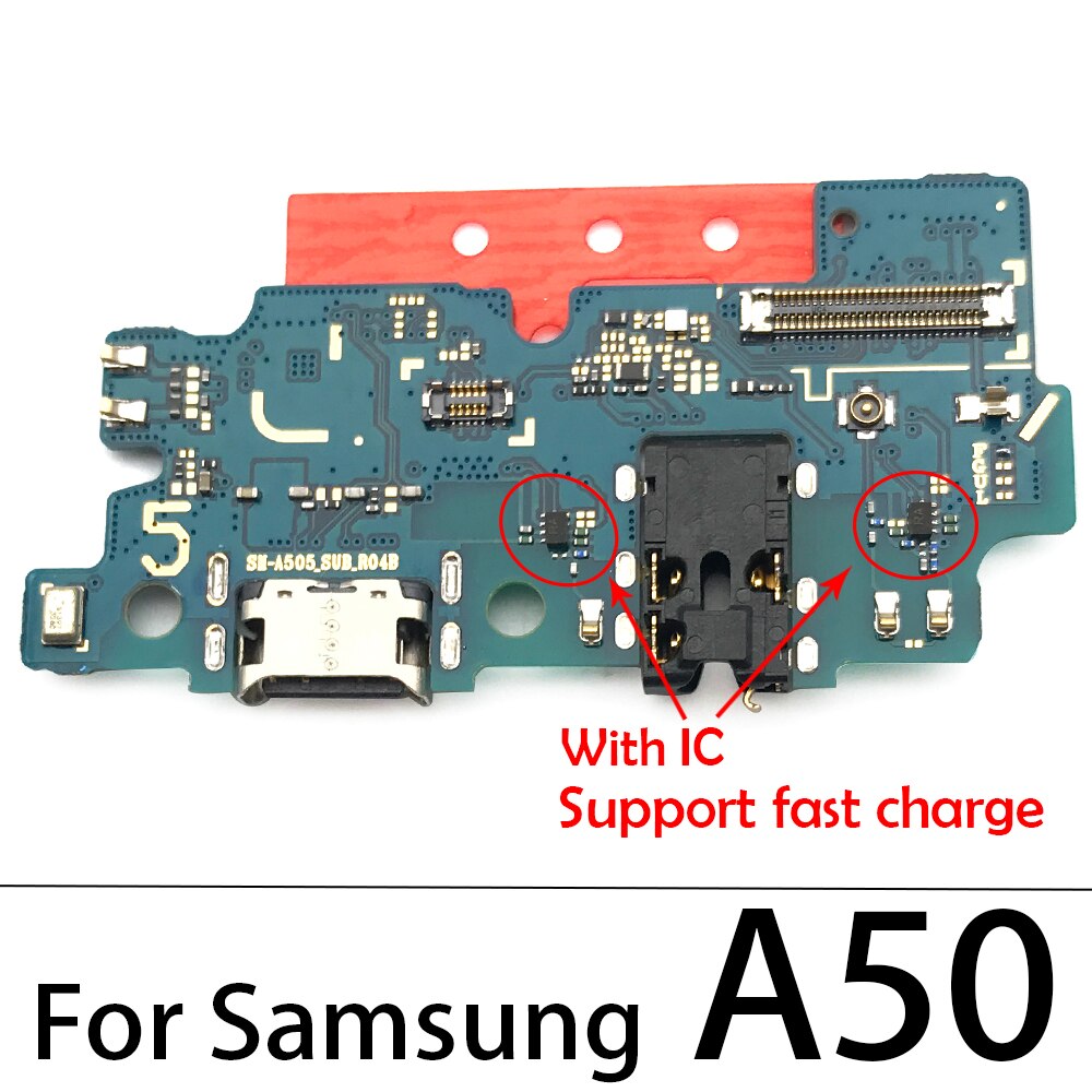 Oryginalny ładowania Port USB ładowarka płyta dokująca Flex dla Samsung Galaxy A10 A105FN A12 A21 A20 A30 A40 A50 A70 A10S A30S A50S A71: A50 Original With IC