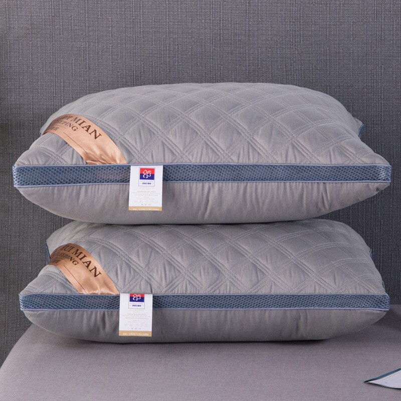 simple Double confortable cou oreiller hôtel oreiller étudiant dortoir plume cou oreiller: gray 1 piece