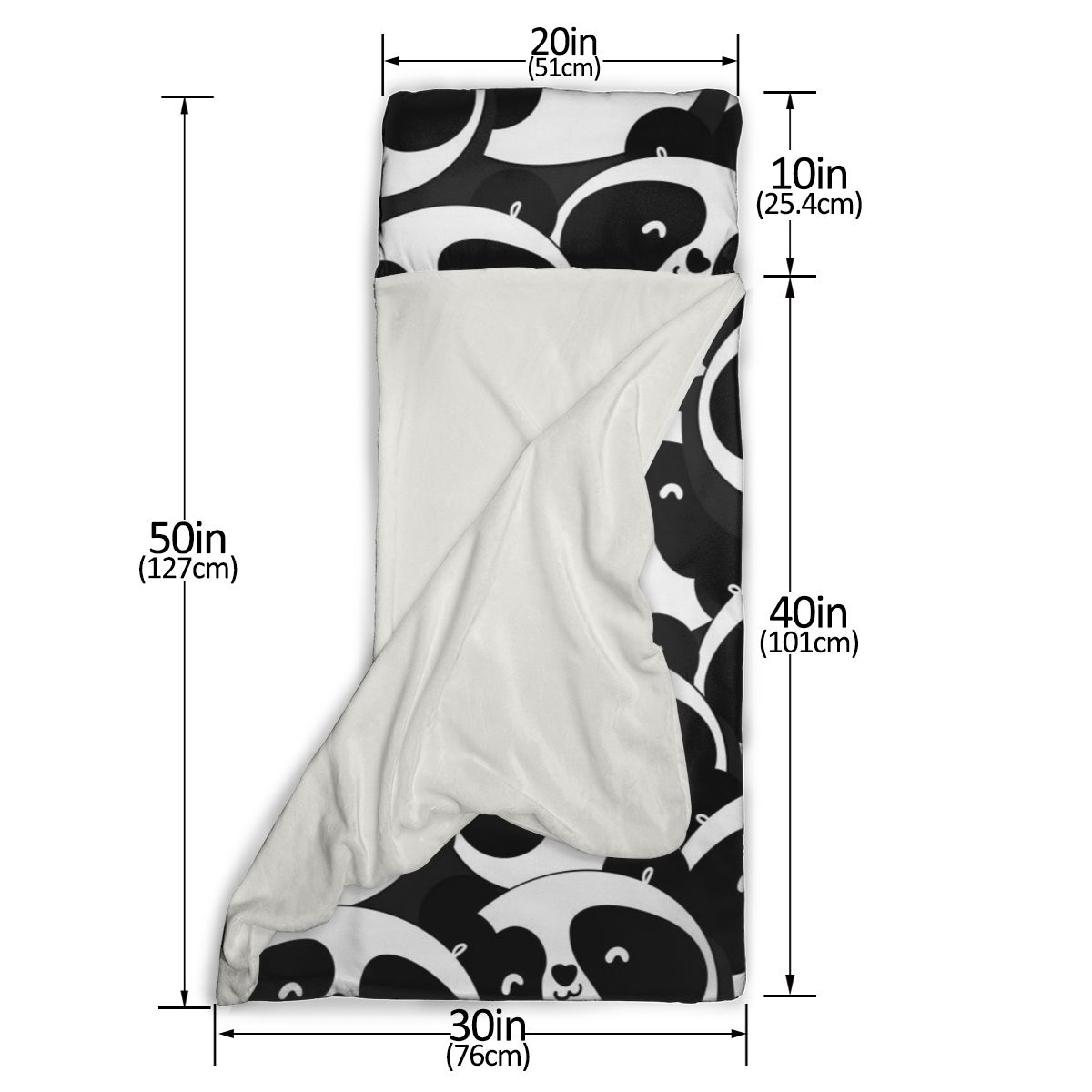 Panda noir et blanc têtes matelas enfant en bas âge sieste tapis de couchage maternelle enfants ensemble de literie avec oreiller