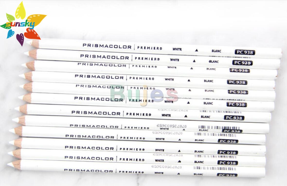 Prismacolor Premier Sketch Pencils Oily Color Pencil PC935 PC938 black white Pencils PC1077 Blending Color Pencils art Supplies: 12pc PC938
