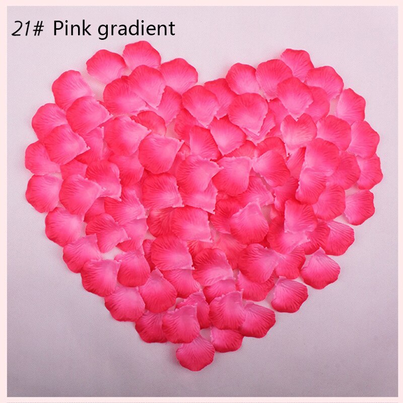 Simulation de mariage 100 pièces * 6 pétales de rose, scène de mariage, disposition de la salle de mariage, décoration en tissu soie, pétales de rose: 21