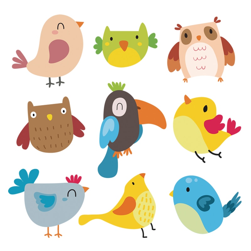 Leuke Dieren Stickers Kawaii Vogels Patches Warmteoverdracht Parches Diy Custom Accessoire Gebruik Wasbare Stickers