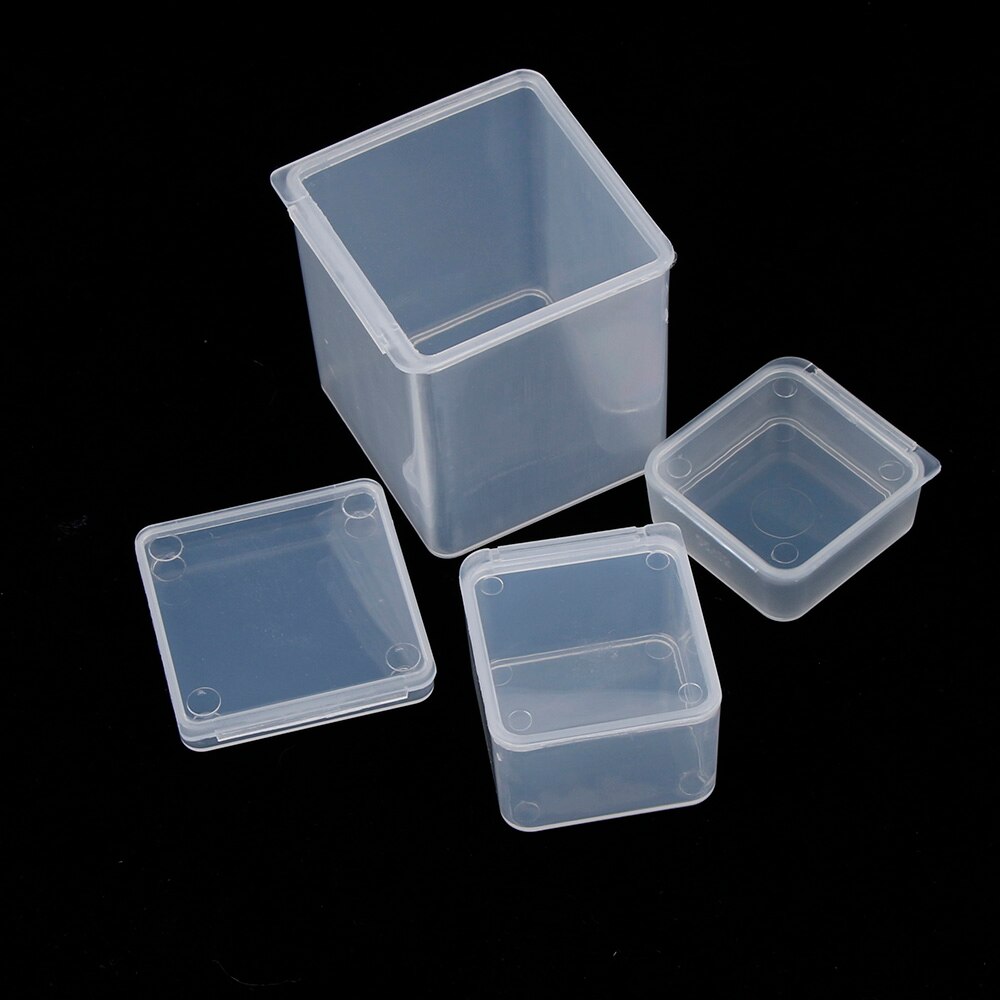 1 ud. Caja cuadrada pequeña caja de plástico transparente cajas de almacenamiento para herramientas DIY Nail Art accesorios de joyería cuentas piedras artesanales caja contenedor