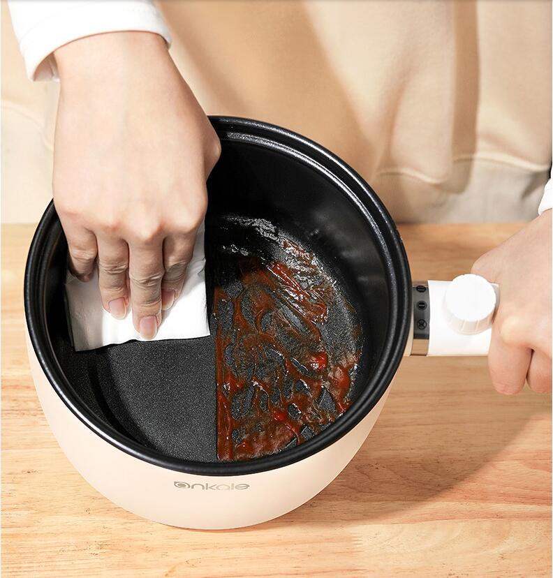 Mini sartén eléctrica multifuncional, olla antiadherente para arroz con vaporizador, 220V, L