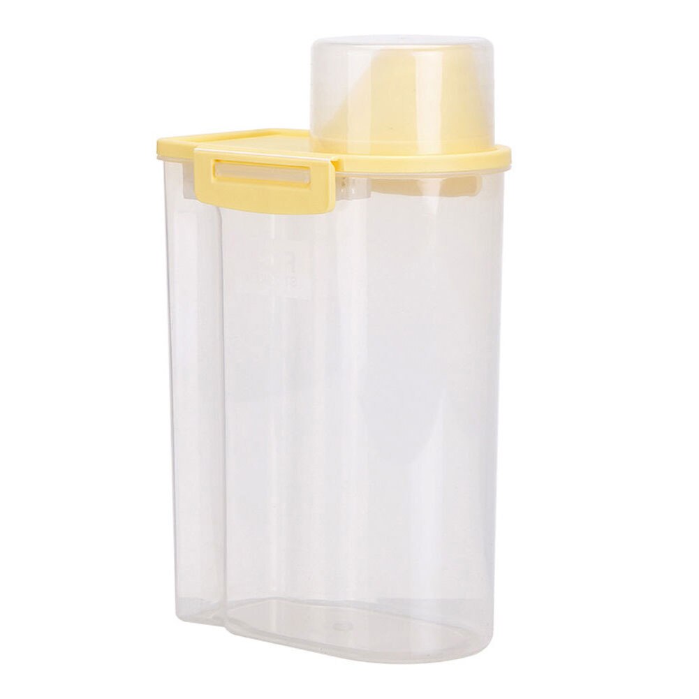 2.5l store ris korn bønne tør mad opbevaring dispenser beholder låg forseglet boks: Gul