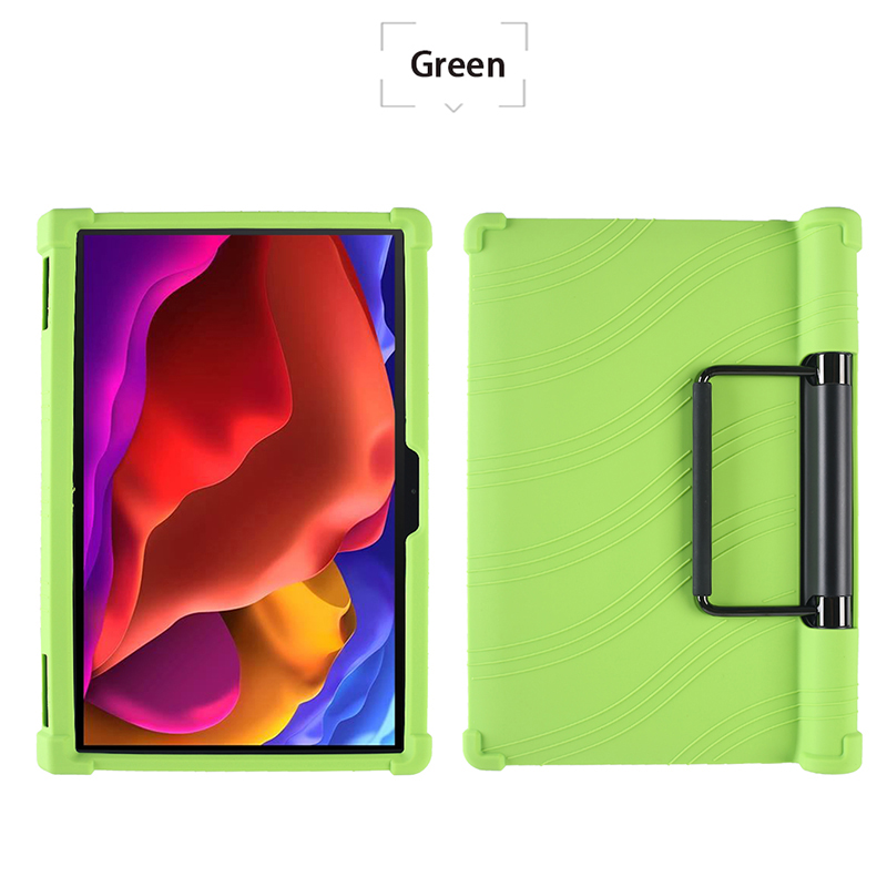 Zachte Shockproof Case Voor Lenovo Yoga Tab 13 (Lenovo Yoga Pad Pro) YT-K606F 13 &quot;Tablet Pc Silicon Beschermende Cover Met Kickstand: green