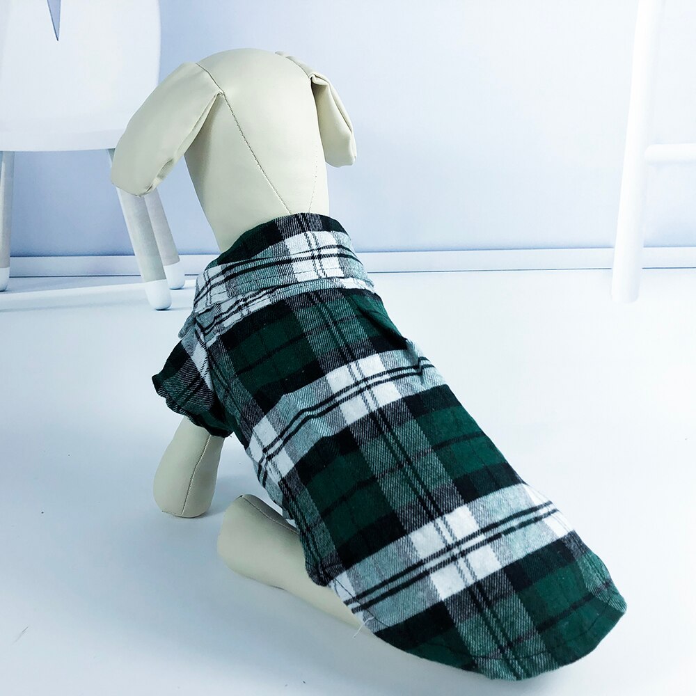 Summer French Bulldog Dog Plaid Shirt British Style Clothes for Chihuahua pet Small Dogs Cats Clothes Small Puppy Clothing Shirt: Dog Plaid Shirt 2 / S For 2.75-4.41 LB