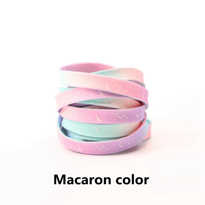 2022 Lichtgevende Veters Gloeiende Fluorescerende Schoenveters Voor Sneakers Platte Veters Schoenen Gradiënt Schoenveter 120/140/160Cm shoestrings: Macaron color / 160cm