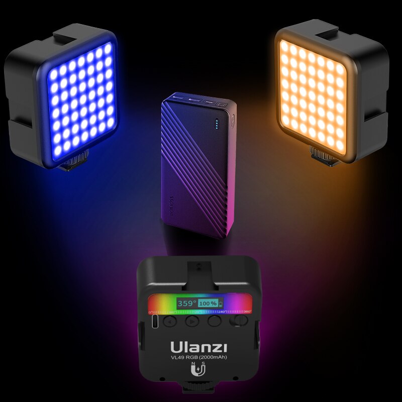 Ulanzi VL49 Mini RGB Video Licht Beleuchtung für Fotografie pavotube RGB LED Video Kamera Licht Vlog Füllen Licht Live